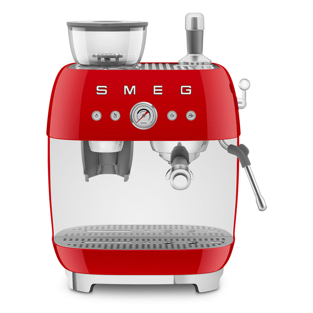 Cafetera Express Smeg EGF03RDEU con Molinillo Roja