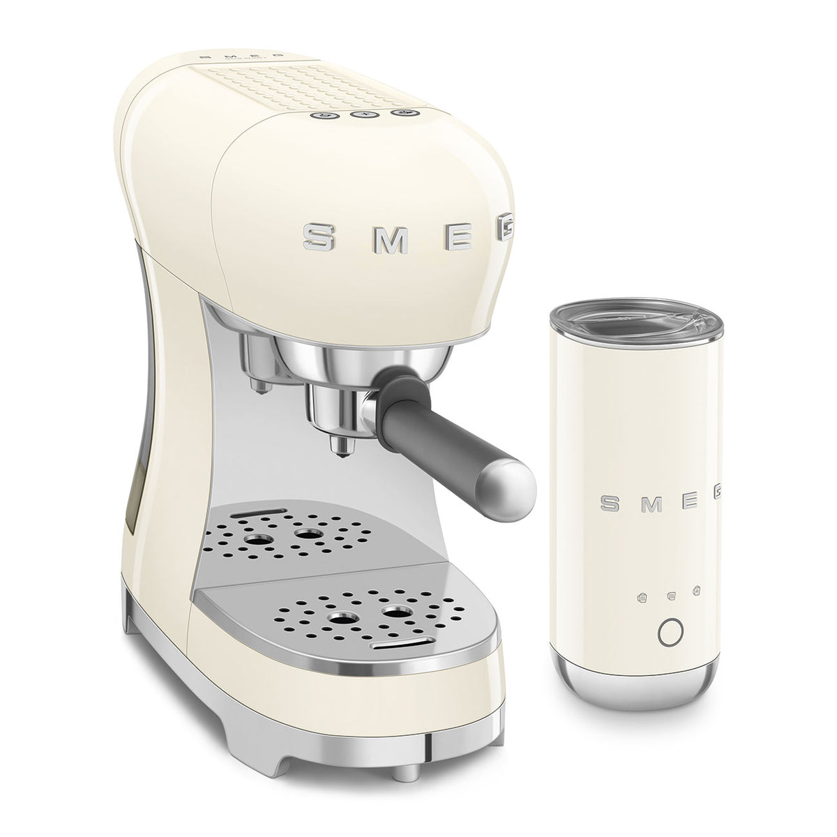 Pack Cafetera Smeg ECF12CREU + Espumador MFF02 Crema