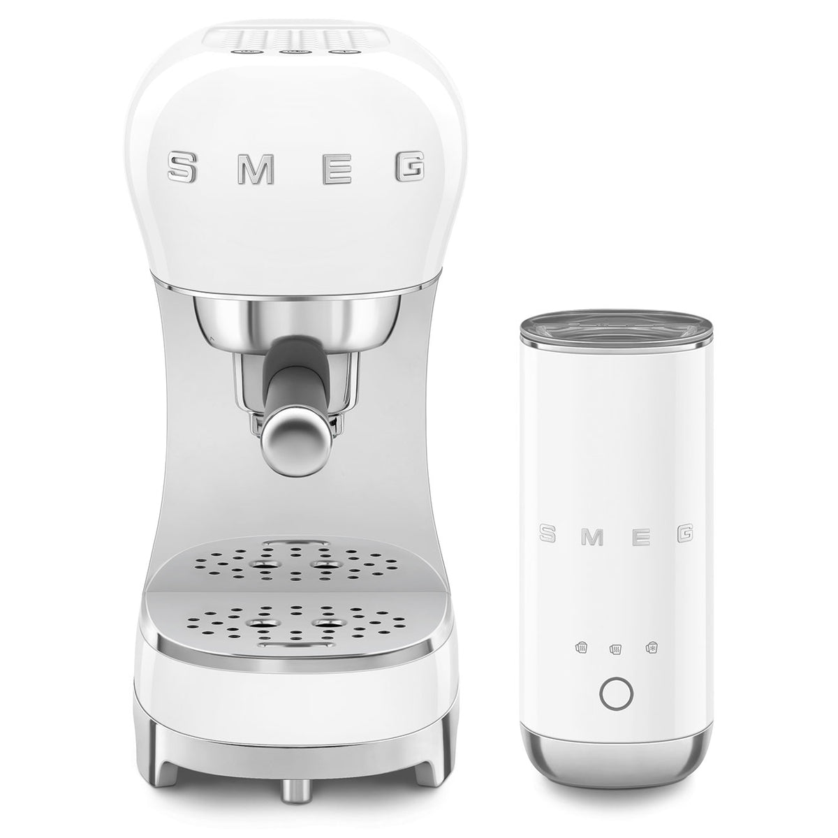 Pack Cafetera Smeg ECF12WHEU + Espumador MFF02 Blanco